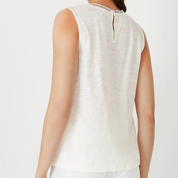 Ann Taylor Petite Cutout Shell L Petite - Picture 2 of 9